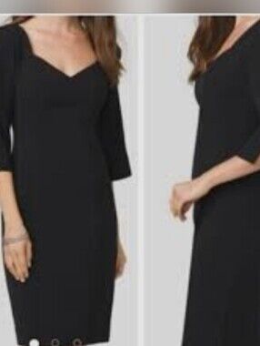 Classic Black V-Neck Midi Dress